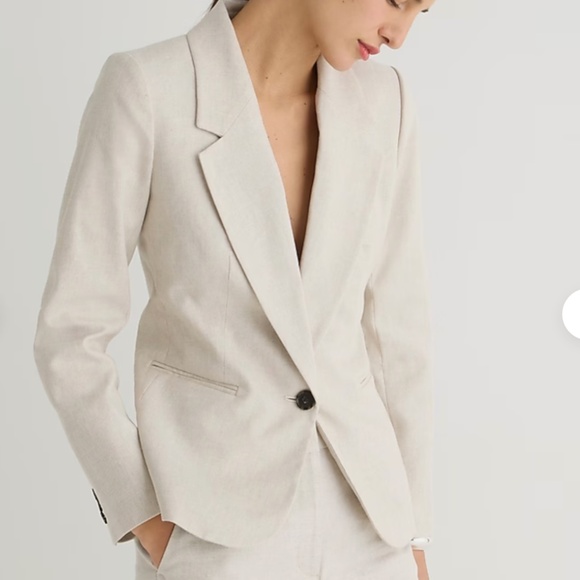 J. Crew Parke Stretch Linen Blazer White Size 2 NWT - Picture 1 of 15